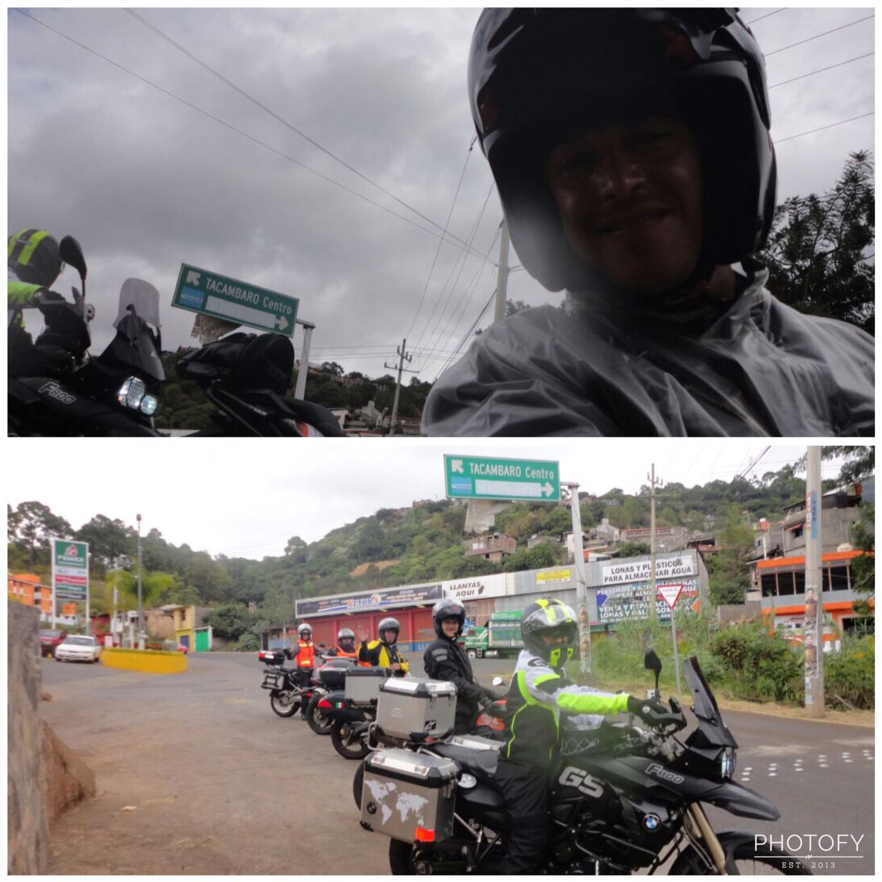 Entrando a Tacambaro, Mich. – Rodando con frio y lluvia – Buena ruta
