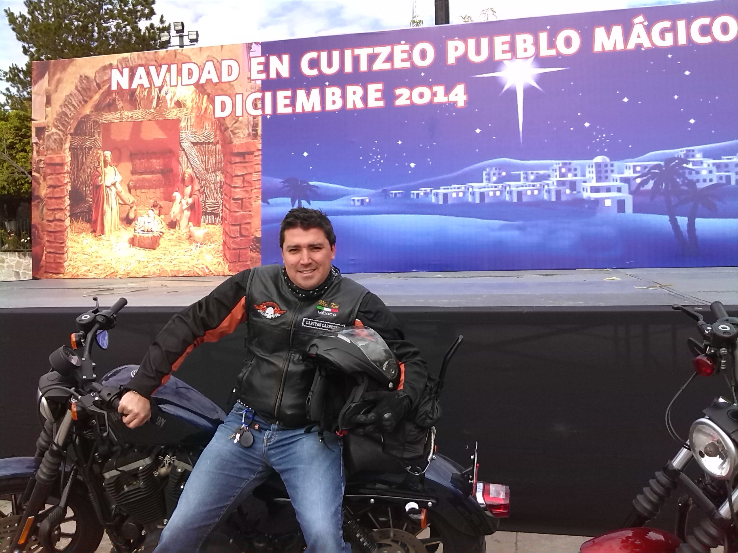 en navidad visitando Cuitzeo