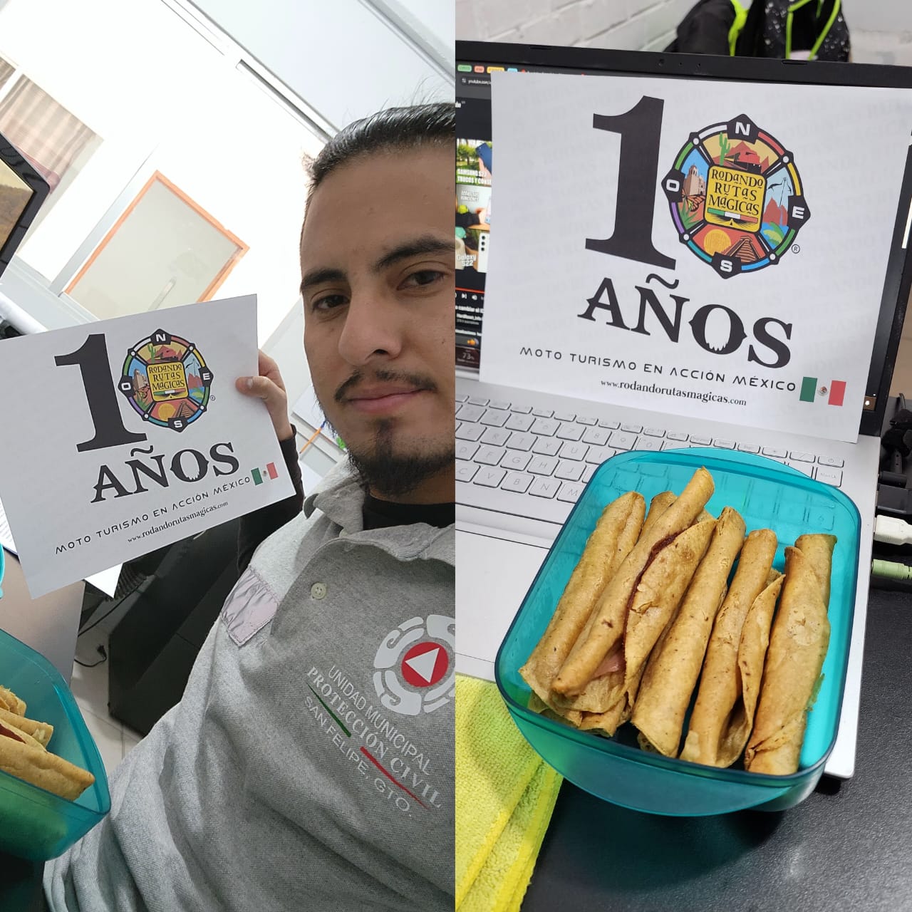 Unas flautas aprovechando el loncha del trabajo