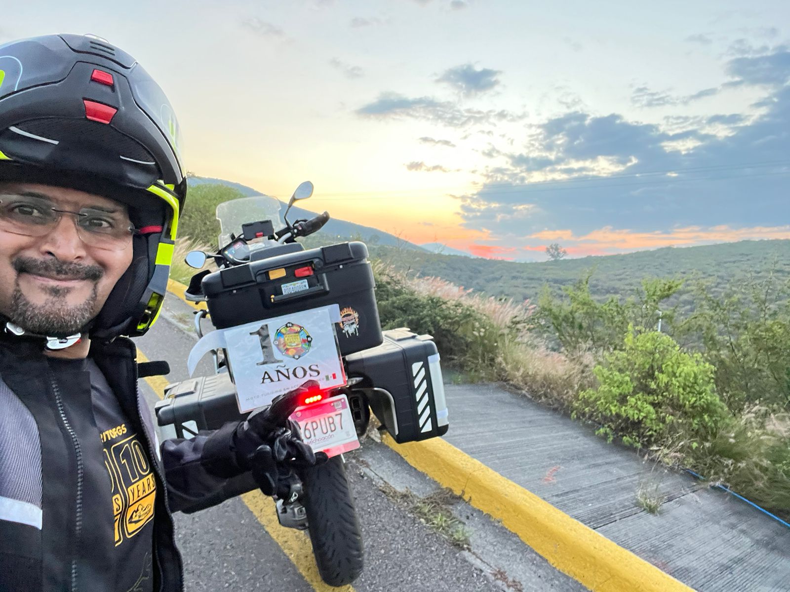 Atardecer. En la carretera