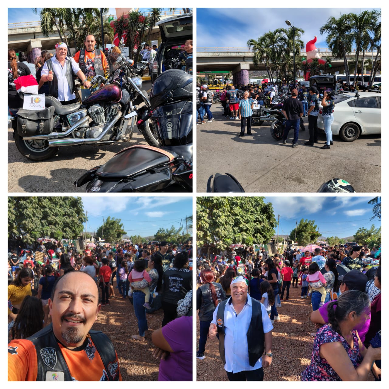 De Santaclos con los bikers de Mazatlán