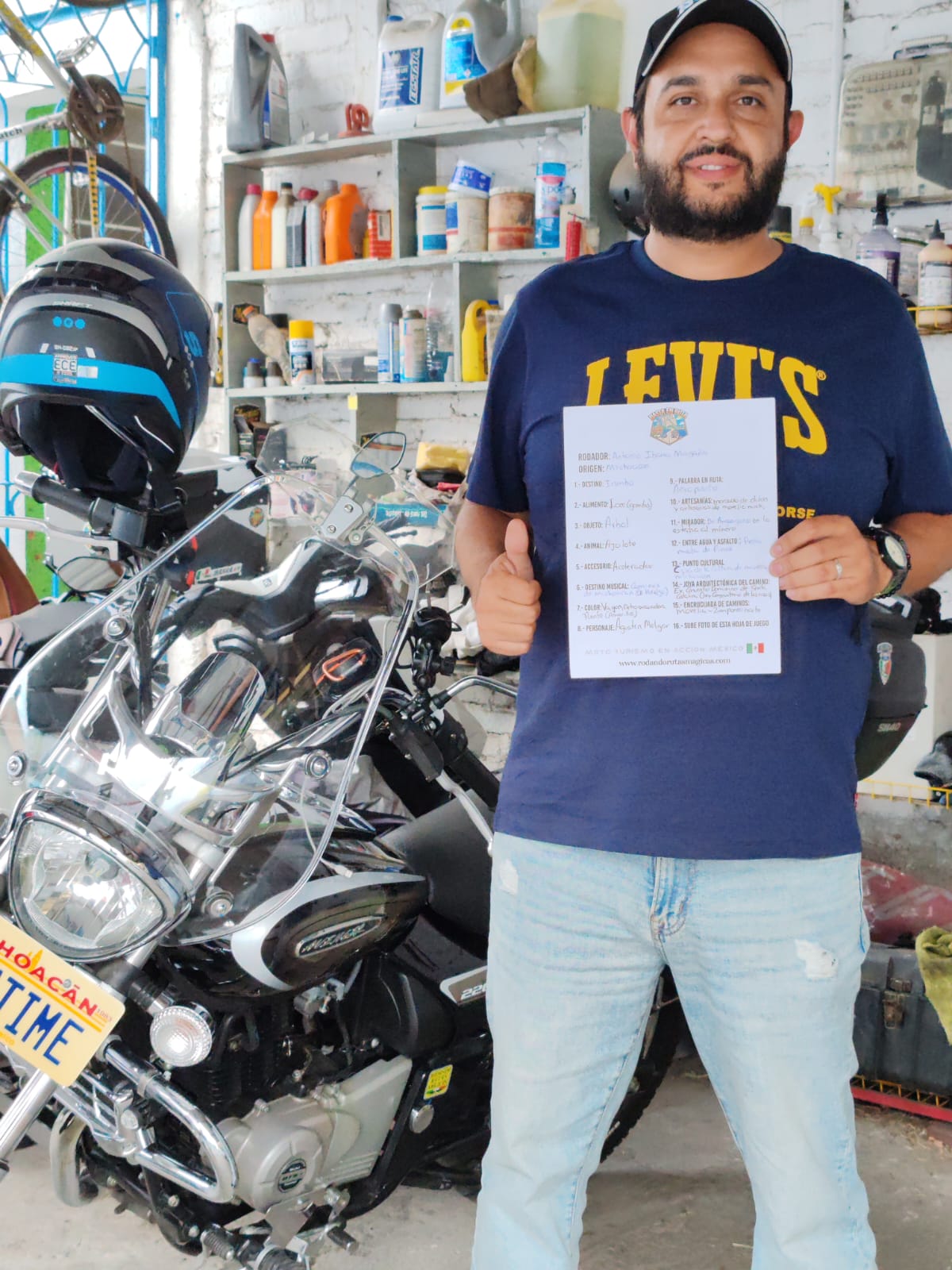 Hoja de juego basta en ruta