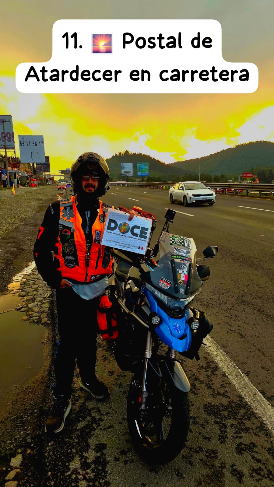 🌅 Postal de Atardecer en carretera